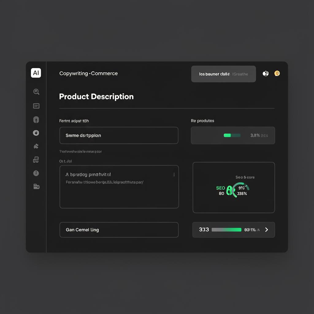 AI copywriting interface die in seconden SEO-geoptimaliseerde productteksten genereert voor een Shopify webshop