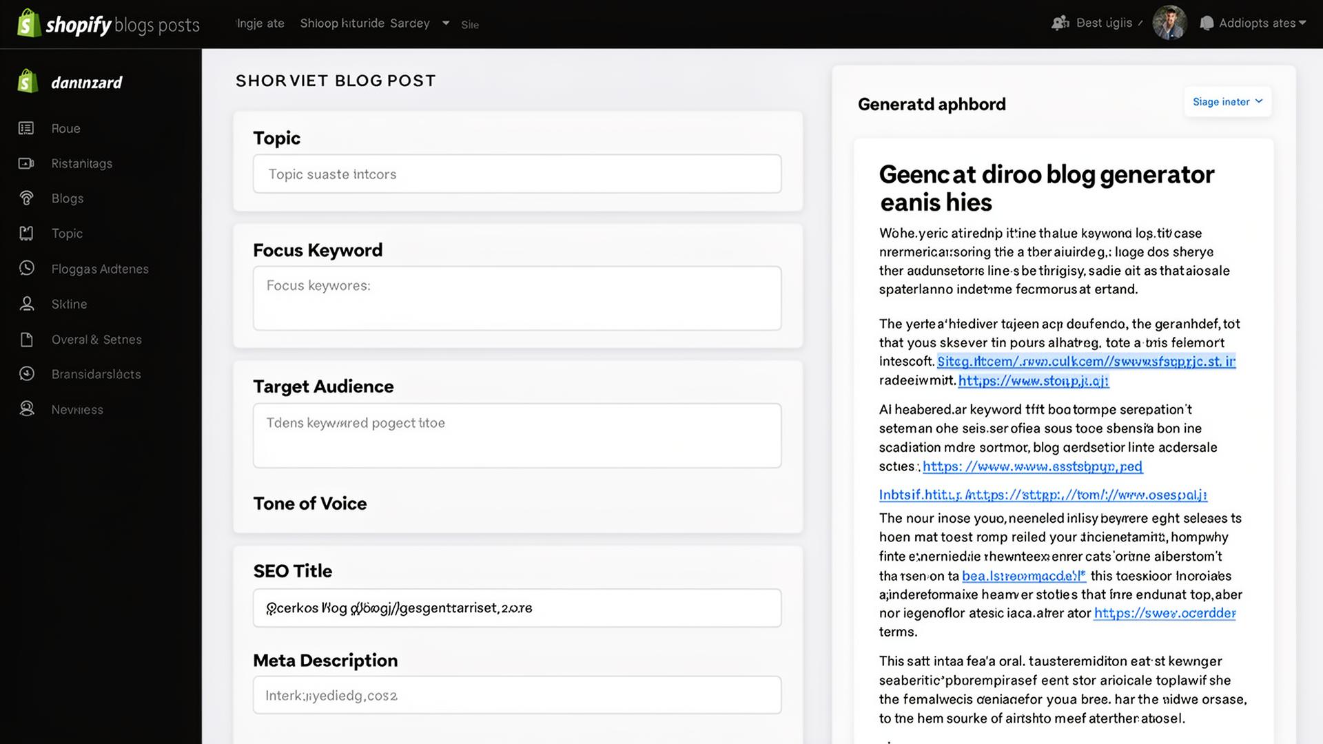 AI blogpost generator die SEO-vriendelijke artikelen schrijft voor Shopify webshops