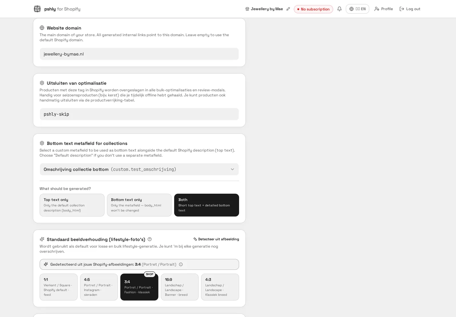 Uitsluitingsregels: producten overslaan via een Shopify-tag.